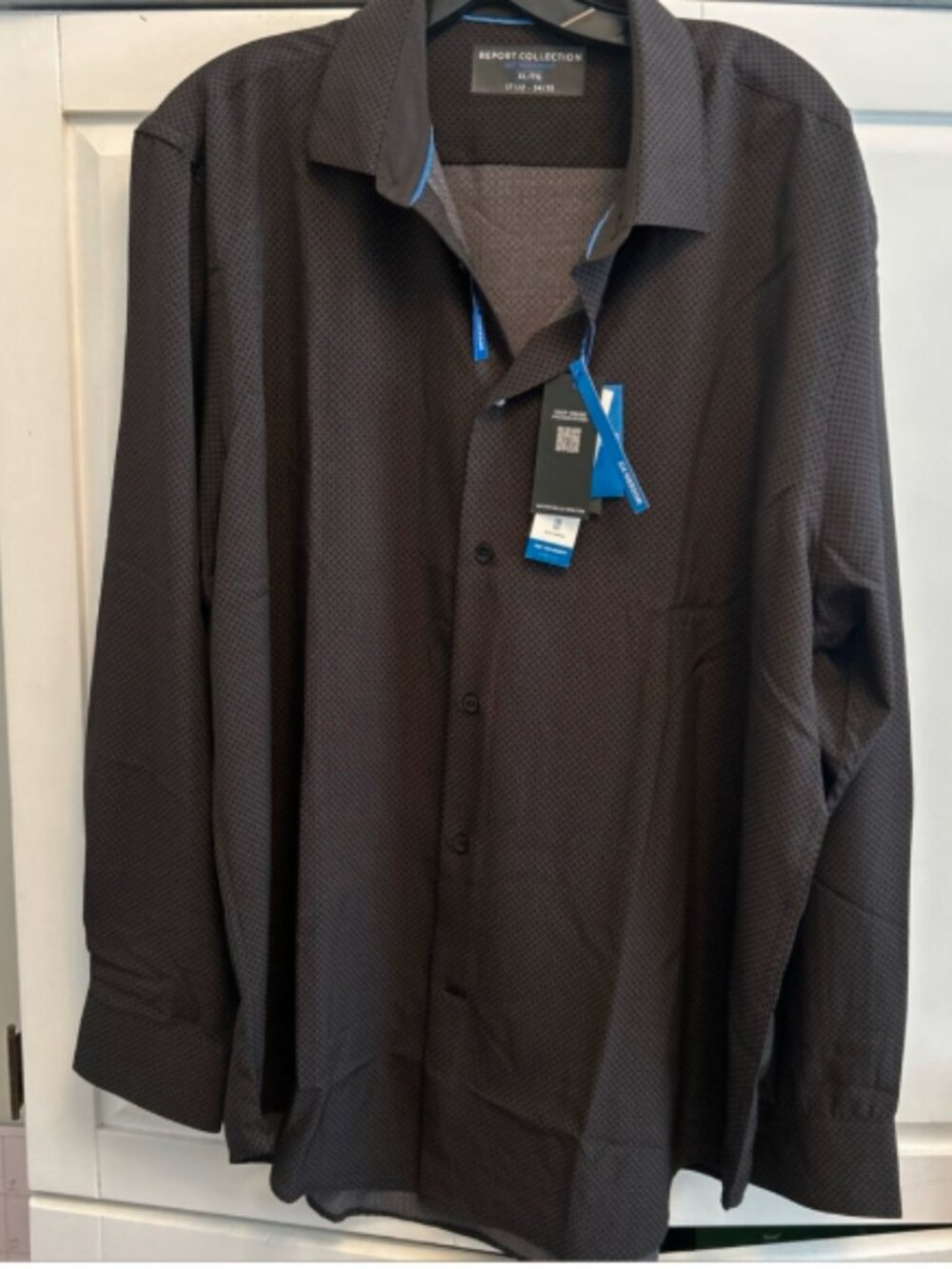 NWT Report Collection Shirt LARGE 16 1/2 34/35 Modern Fit Stretch 369655R-39 $69